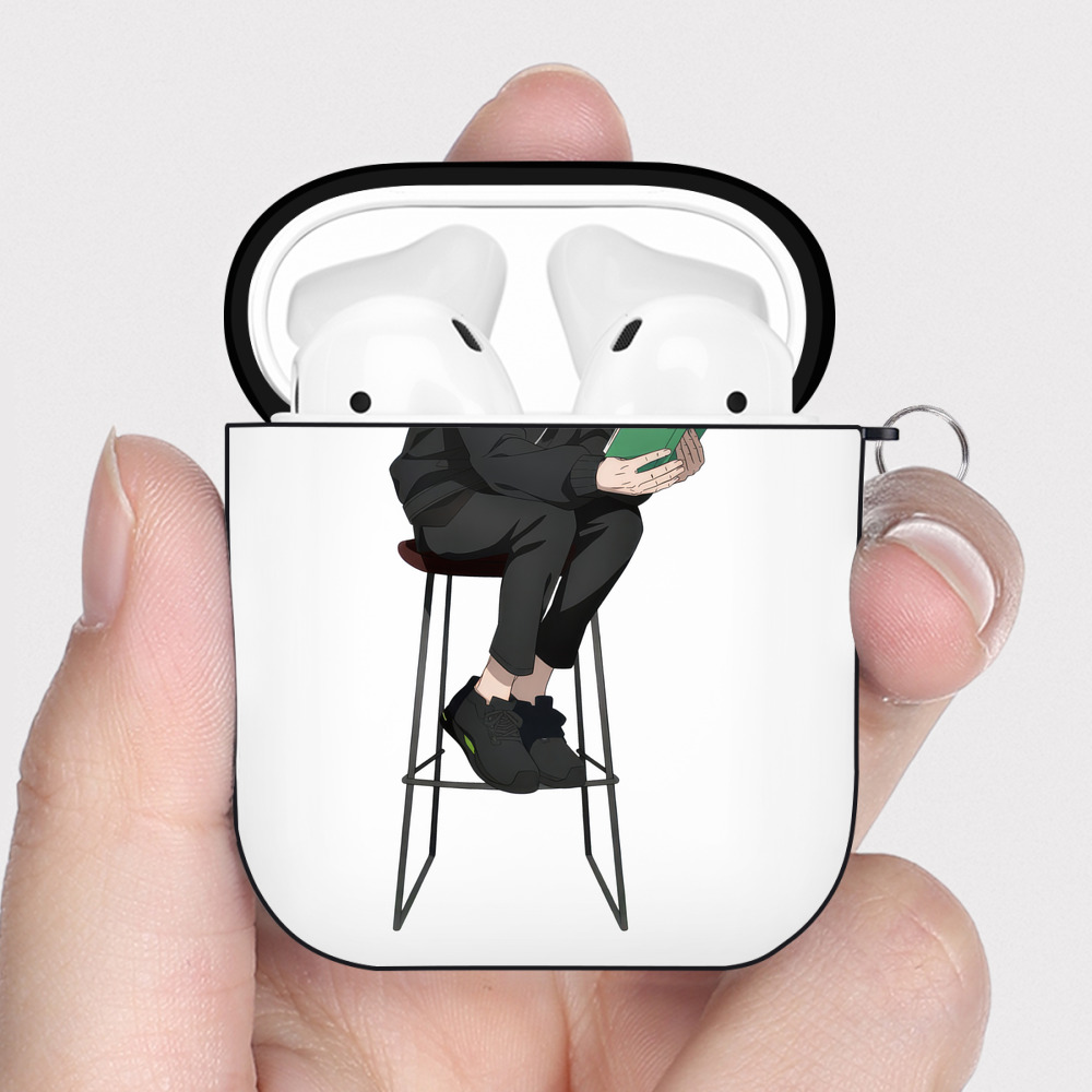 （画像用） 呪術廻戦 Jujutsu Kaisen AirPods 第2世代保護ケース ハードシェル ブラック 耐衝撃・防指紋・カラビナ付き