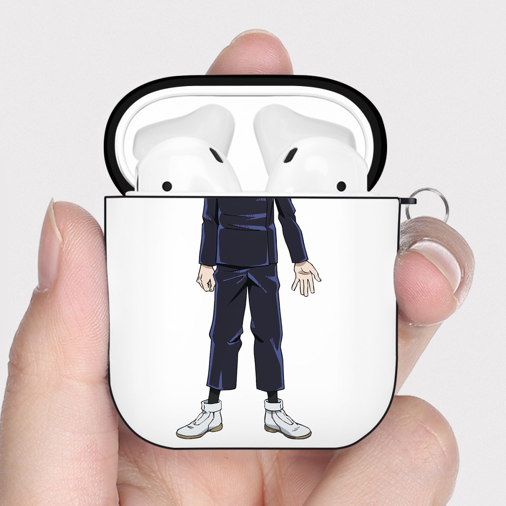 （画像用） 呪術廻戦 Jujutsu Kaisen AirPods 第2世代保護ケース ハードシェル ブラック 耐衝撃・防指紋・カラビナ付き