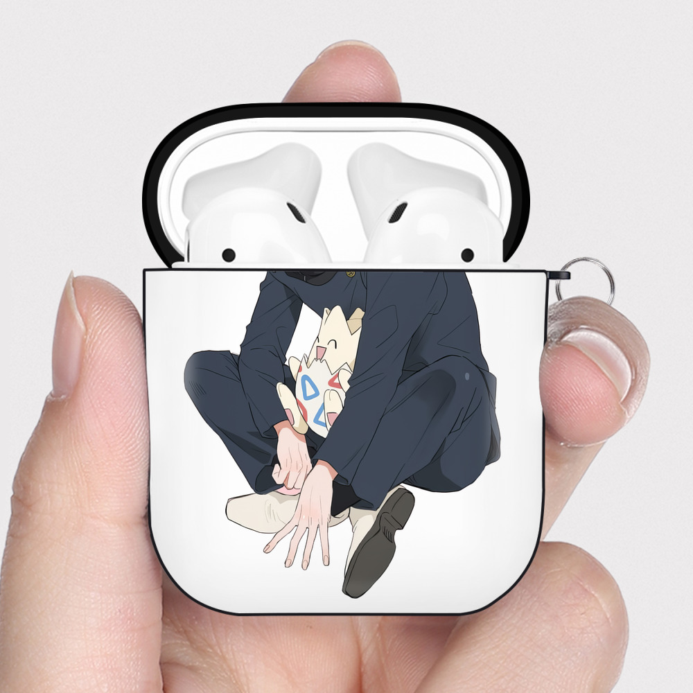 （画像用） 呪術廻戦 Jujutsu Kaisen AirPods 第2世代保護ケース ハードシェル ブラック 耐衝撃・防指紋・カラビナ付き