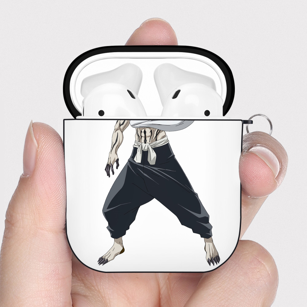 （画像用） 呪術廻戦 Jujutsu Kaisen AirPods 第2世代保護ケース ハードシェル ブラック 耐衝撃・防指紋・カラビナ付き