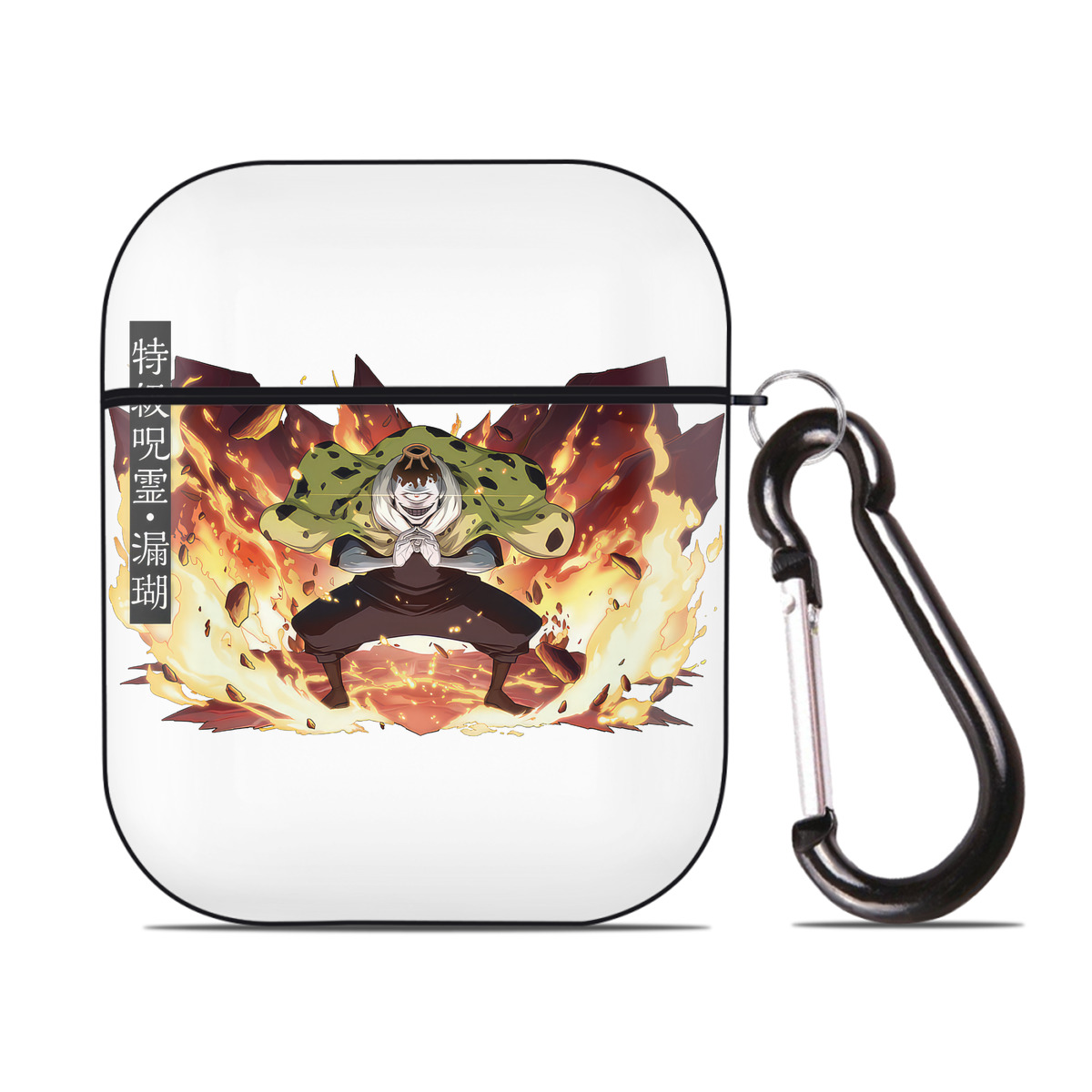 （画像用） 呪術廻戦 Jujutsu Kaisen AirPods 第2世代保護ケース ハードシェル ブラック 耐衝撃・防指紋・カラビナ付き