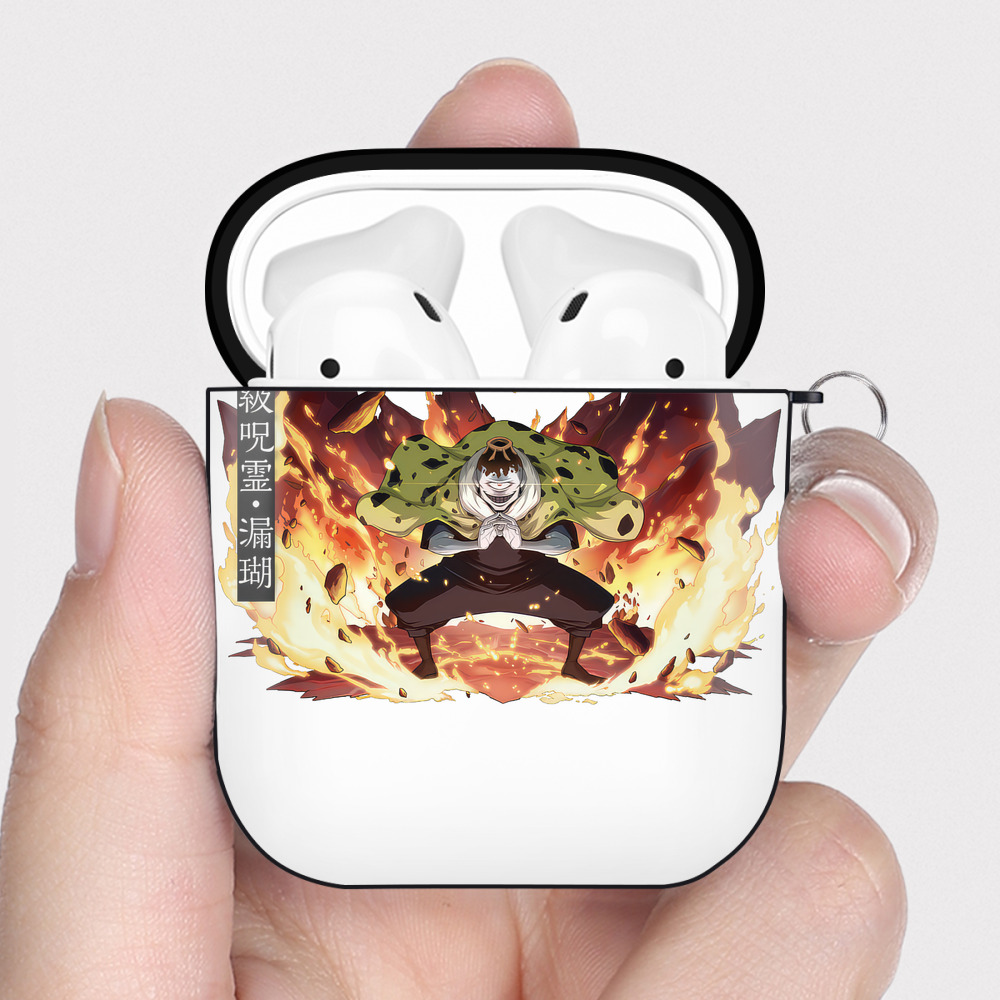 （画像用） 呪術廻戦 Jujutsu Kaisen AirPods 第2世代保護ケース ハードシェル ブラック 耐衝撃・防指紋・カラビナ付き