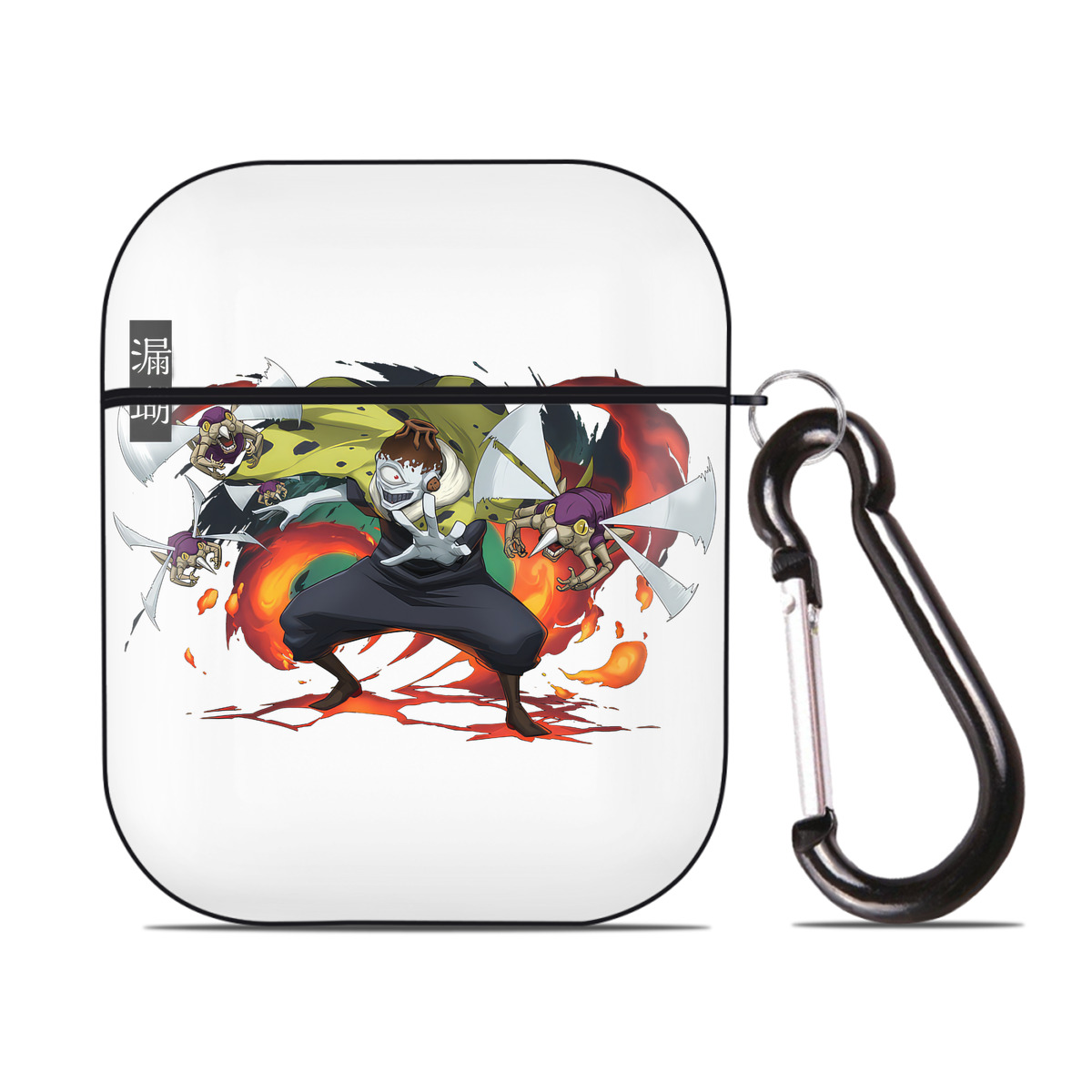 （画像用） 呪術廻戦 Jujutsu Kaisen AirPods 第2世代保護ケース ハードシェル ブラック 耐衝撃・防指紋・カラビナ付き