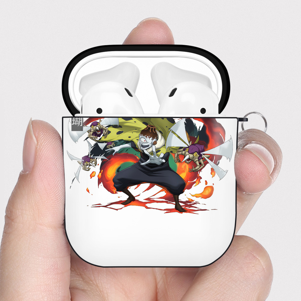 （画像用） 呪術廻戦 Jujutsu Kaisen AirPods 第2世代保護ケース ハードシェル ブラック 耐衝撃・防指紋・カラビナ付き