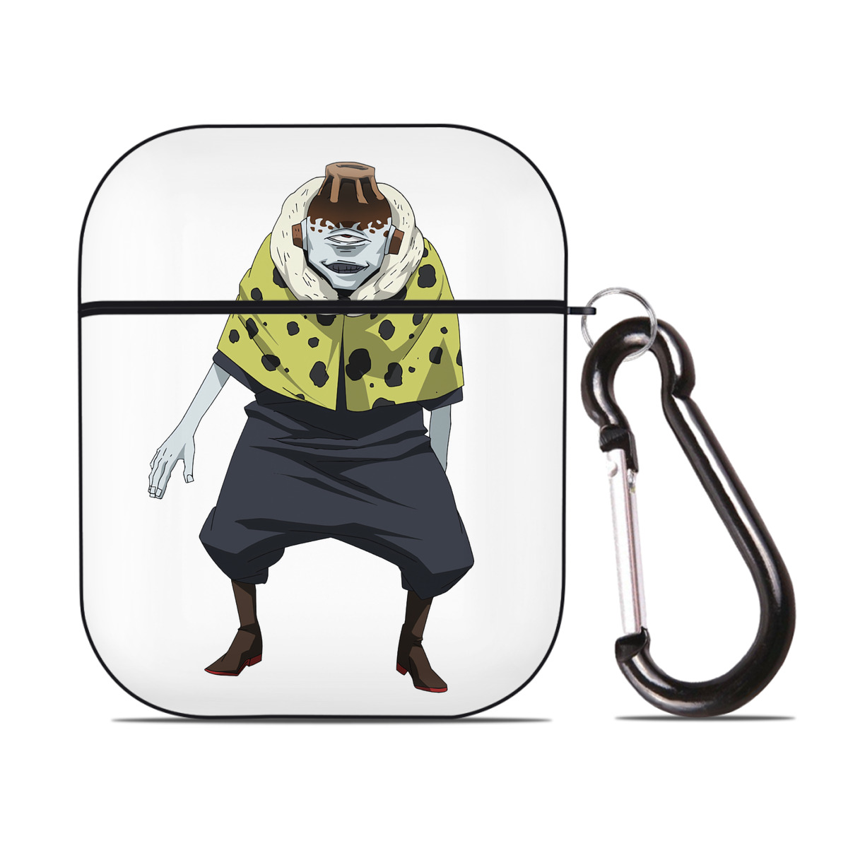 （画像用） 呪術廻戦 Jujutsu Kaisen AirPods 第2世代保護ケース ハードシェル ブラック 耐衝撃・防指紋・カラビナ付き