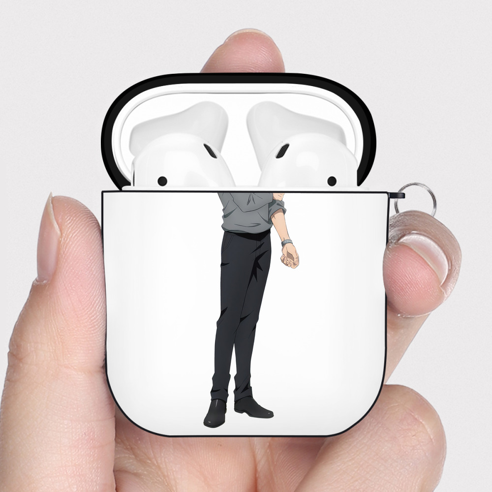 （画像用） 呪術廻戦 Jujutsu Kaisen AirPods 第2世代保護ケース ハードシェル ブラック 耐衝撃・防指紋・カラビナ付き