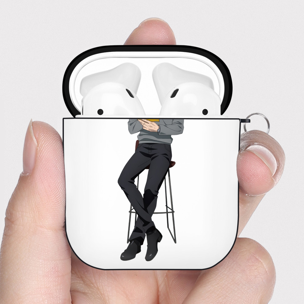 （画像用） 呪術廻戦 Jujutsu Kaisen AirPods 第2世代保護ケース ハードシェル ブラック 耐衝撃・防指紋・カラビナ付き