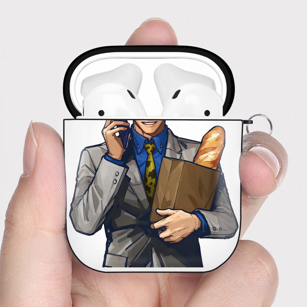 （画像用） 呪術廻戦 Jujutsu Kaisen AirPods 第2世代保護ケース ハードシェル ブラック 耐衝撃・防指紋・カラビナ付き