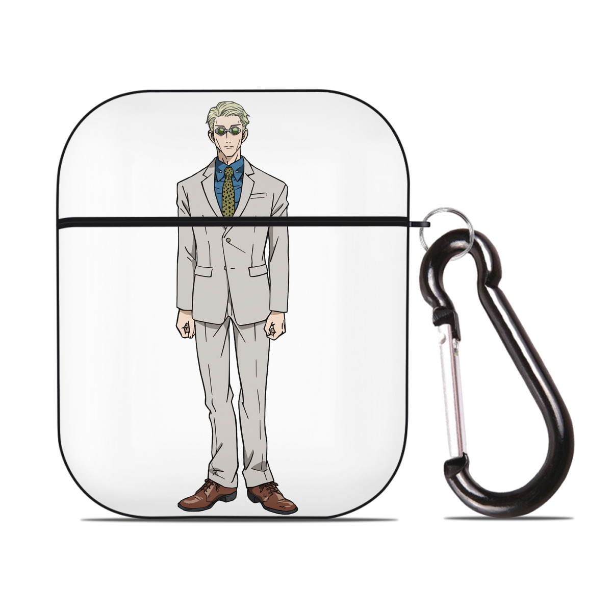 （画像用） 呪術廻戦 Jujutsu Kaisen AirPods 第2世代保護ケース ハードシェル ブラック 耐衝撃・防指紋・カラビナ付き