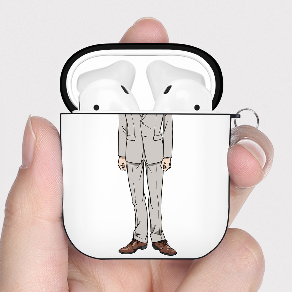 （画像用） 呪術廻戦 Jujutsu Kaisen AirPods 第2世代保護ケース ハードシェル ブラック 耐衝撃・防指紋・カラビナ付き