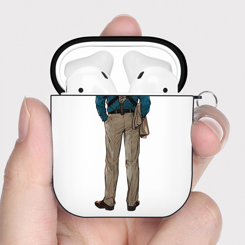 （画像用） 呪術廻戦 Jujutsu Kaisen AirPods 第2世代保護ケース ハードシェル ブラック 耐衝撃・防指紋・カラビナ付き