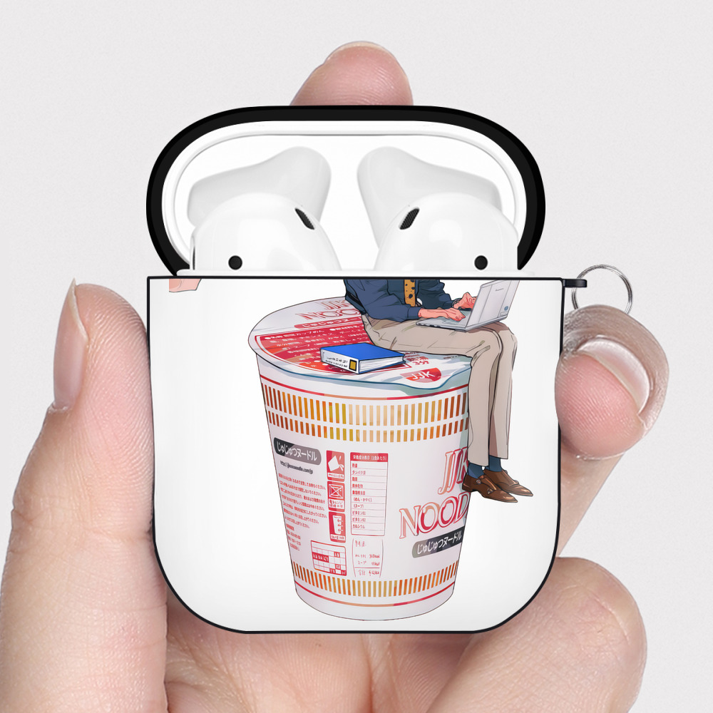 （画像用） 呪術廻戦 Jujutsu Kaisen AirPods 第2世代保護ケース ハードシェル ブラック 耐衝撃・防指紋・カラビナ付き