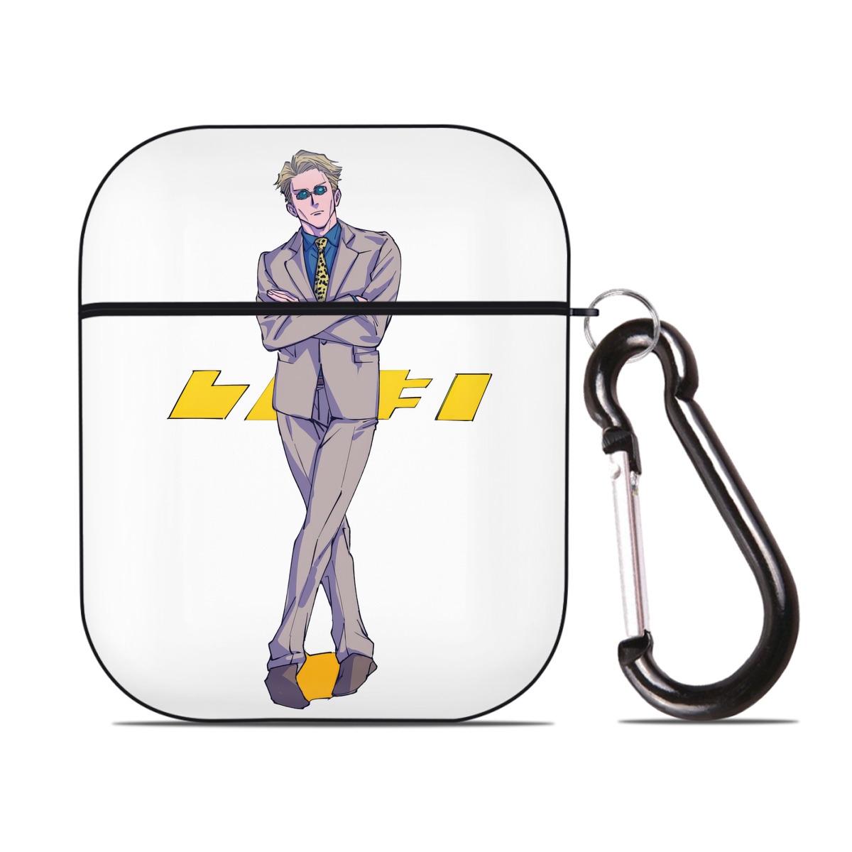 （画像用） 呪術廻戦 Jujutsu Kaisen AirPods 第2世代保護ケース ハードシェル ブラック 耐衝撃・防指紋・カラビナ付き