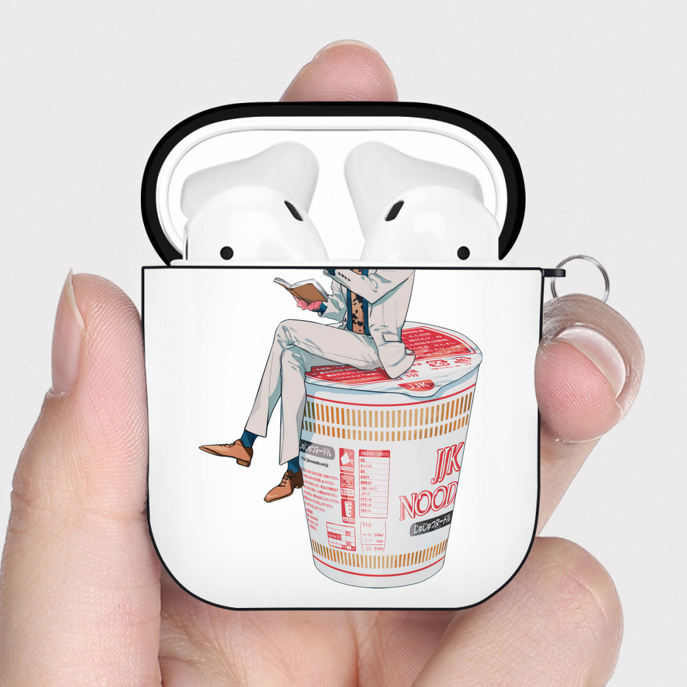 （画像用） 呪術廻戦 Jujutsu Kaisen AirPods 第2世代保護ケース ハードシェル ブラック 耐衝撃・防指紋・カラビナ付き