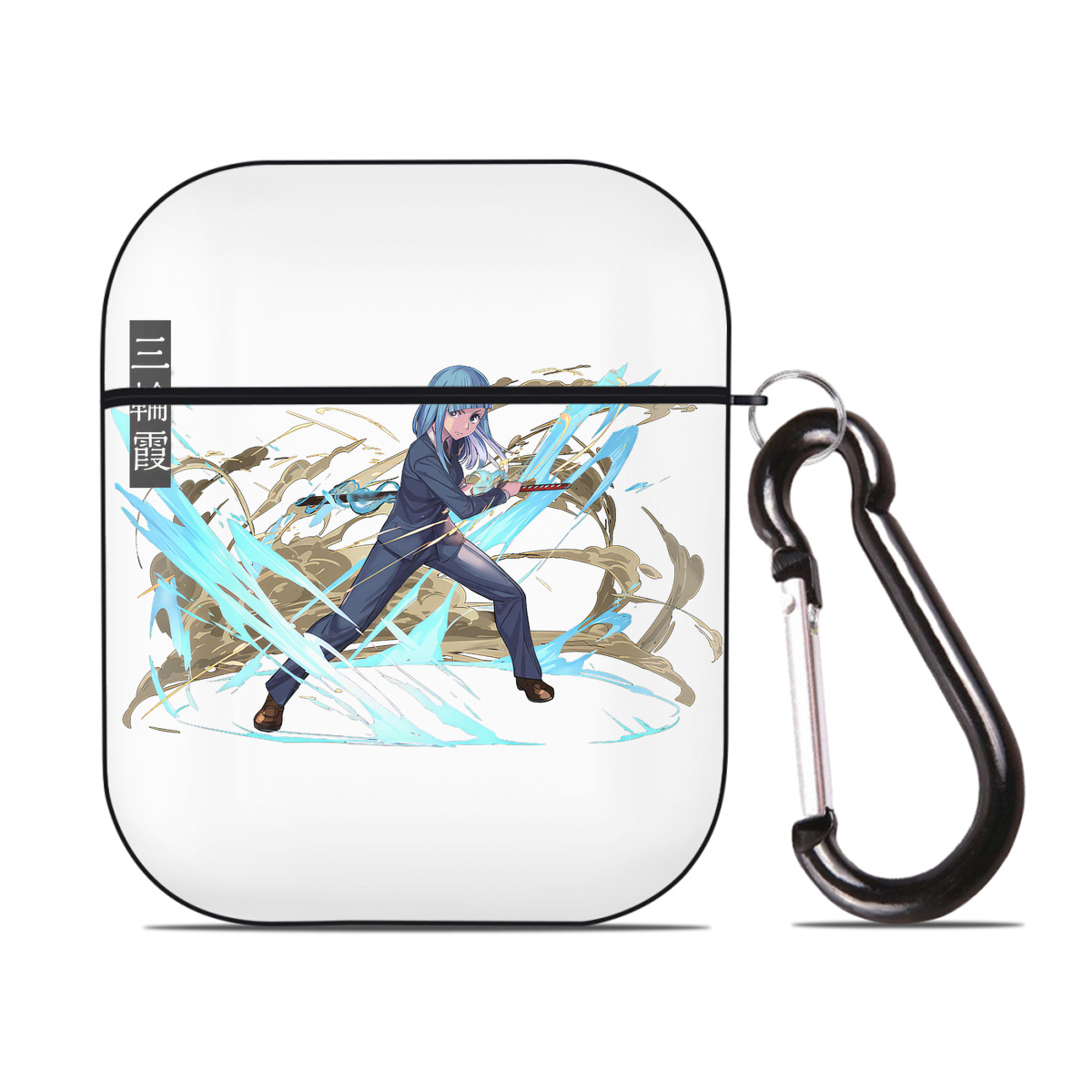 （画像用） 呪術廻戦 Jujutsu Kaisen AirPods 第2世代保護ケース ハードシェル ブラック 耐衝撃・防指紋・カラビナ付き