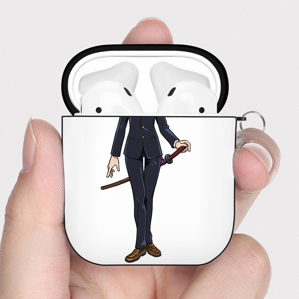 （画像用） 呪術廻戦 Jujutsu Kaisen AirPods 第2世代保護ケース ハードシェル ブラック 耐衝撃・防指紋・カラビナ付き