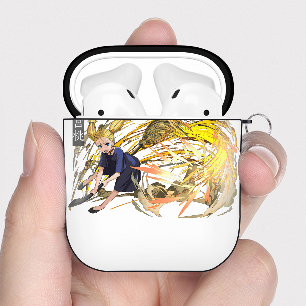 （画像用） 呪術廻戦 Jujutsu Kaisen AirPods 第2世代保護ケース ハードシェル ブラック 耐衝撃・防指紋・カラビナ付き