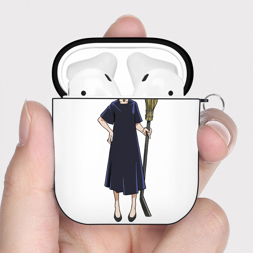 （画像用） 呪術廻戦 Jujutsu Kaisen AirPods 第2世代保護ケース ハードシェル ブラック 耐衝撃・防指紋・カラビナ付き