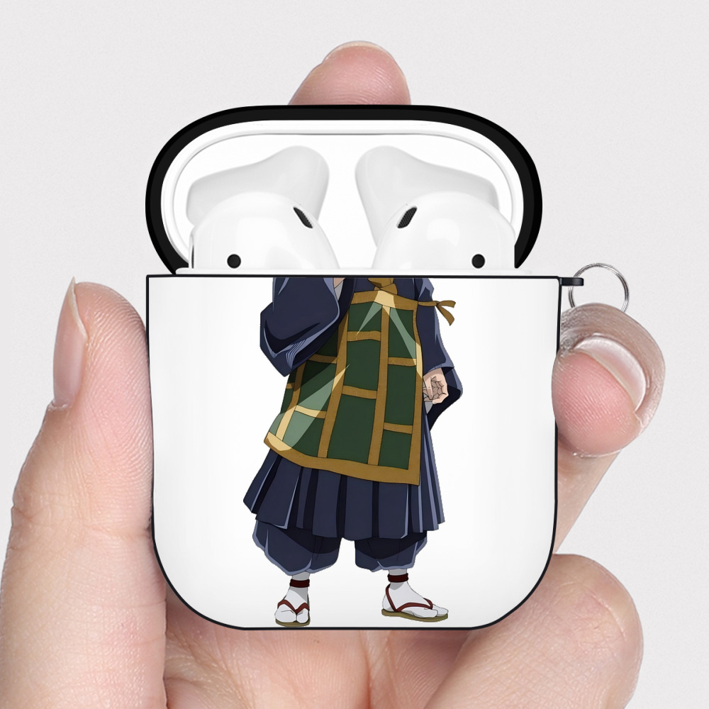 （画像用） 呪術廻戦 Jujutsu Kaisen AirPods 第2世代保護ケース ハードシェル ブラック 耐衝撃・防指紋・カラビナ付き