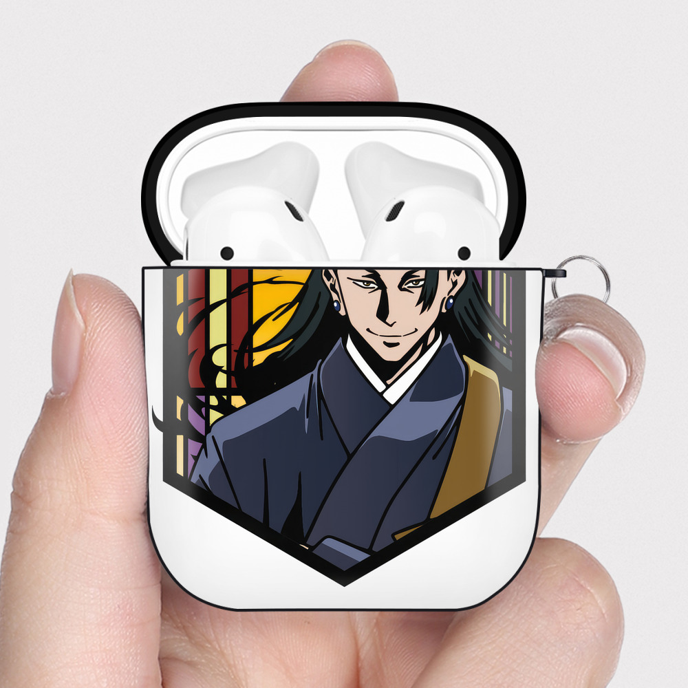 （画像用） 呪術廻戦 Jujutsu Kaisen AirPods 第2世代保護ケース ハードシェル ブラック 耐衝撃・防指紋・カラビナ付き