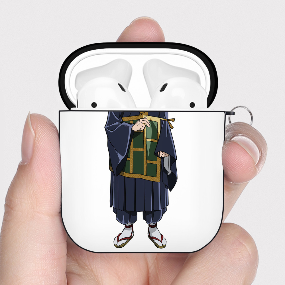 （画像用） 呪術廻戦 Jujutsu Kaisen AirPods 第2世代保護ケース ハードシェル ブラック 耐衝撃・防指紋・カラビナ付き