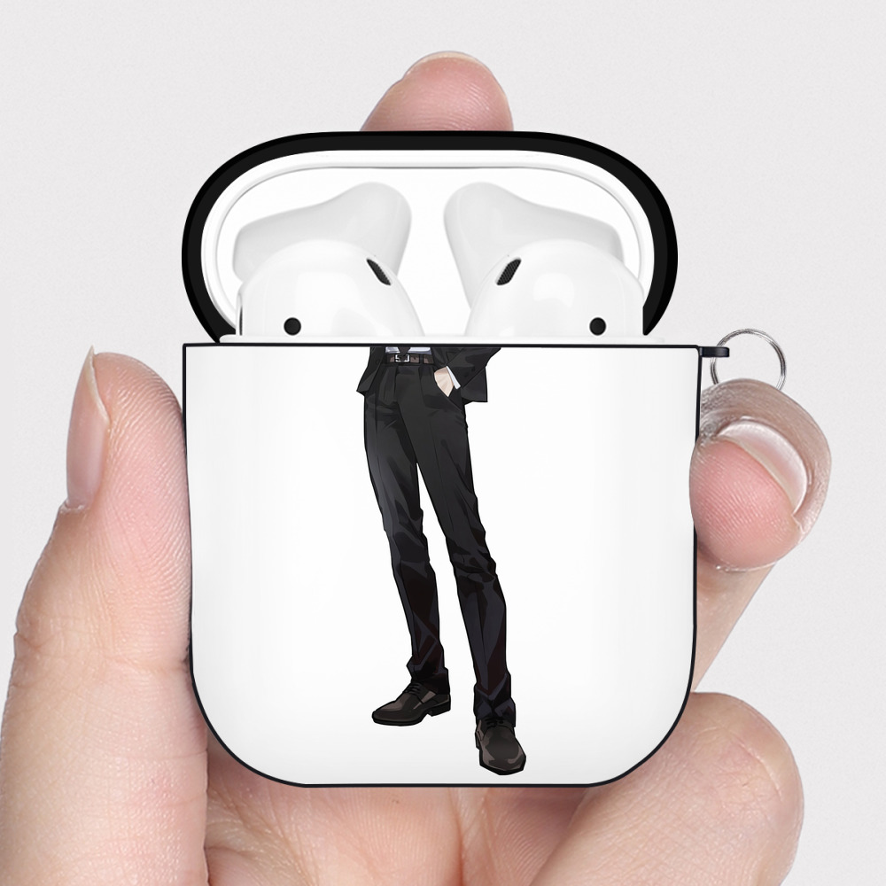 （画像用） 呪術廻戦 Jujutsu Kaisen AirPods 第2世代保護ケース ハードシェル ブラック 耐衝撃・防指紋・カラビナ付き
