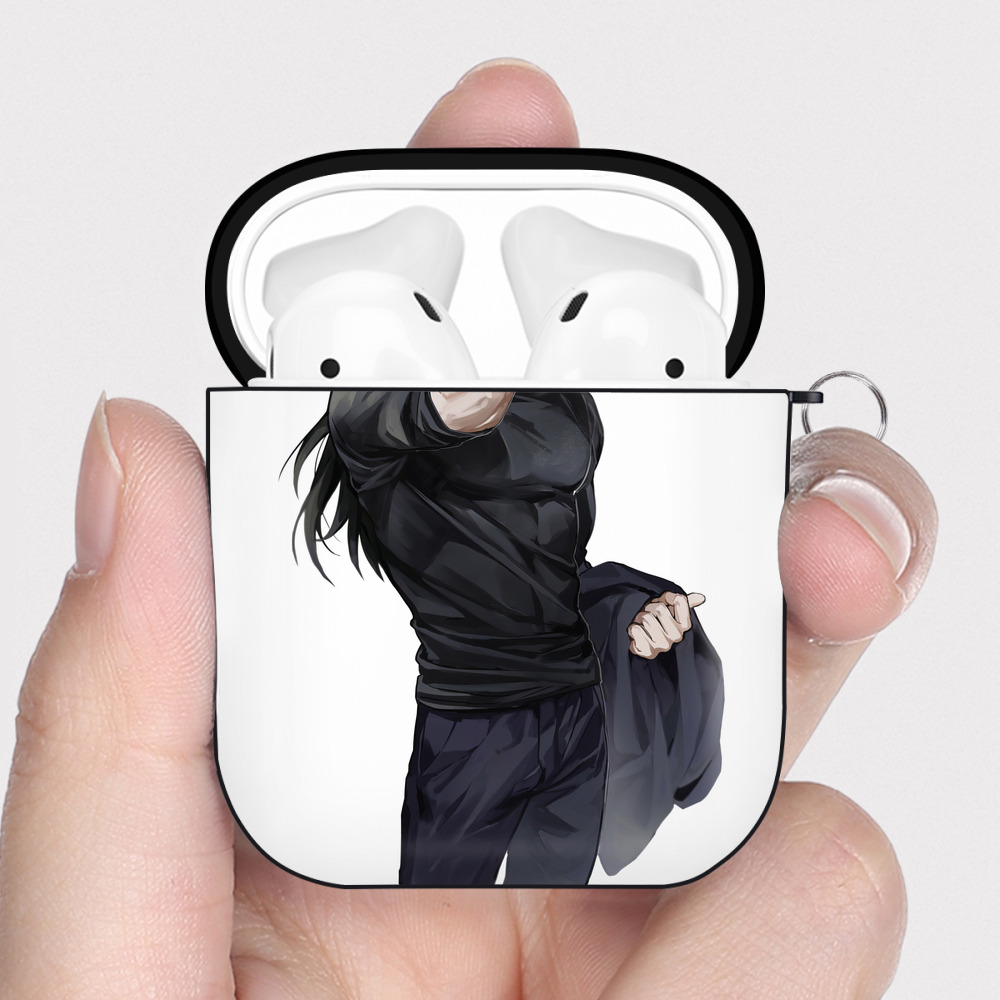 （画像用） 呪術廻戦 Jujutsu Kaisen AirPods 第2世代保護ケース ハードシェル ブラック 耐衝撃・防指紋・カラビナ付き