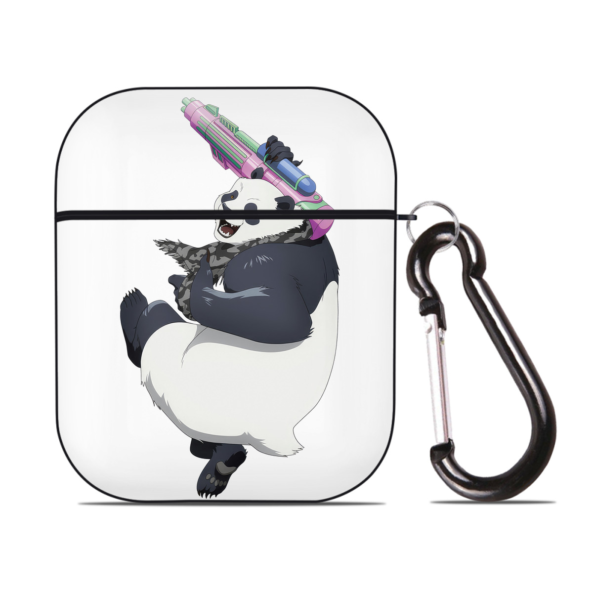 （画像用） 呪術廻戦 Jujutsu Kaisen AirPods 第2世代保護ケース ハードシェル ブラック 耐衝撃・防指紋・カラビナ付き