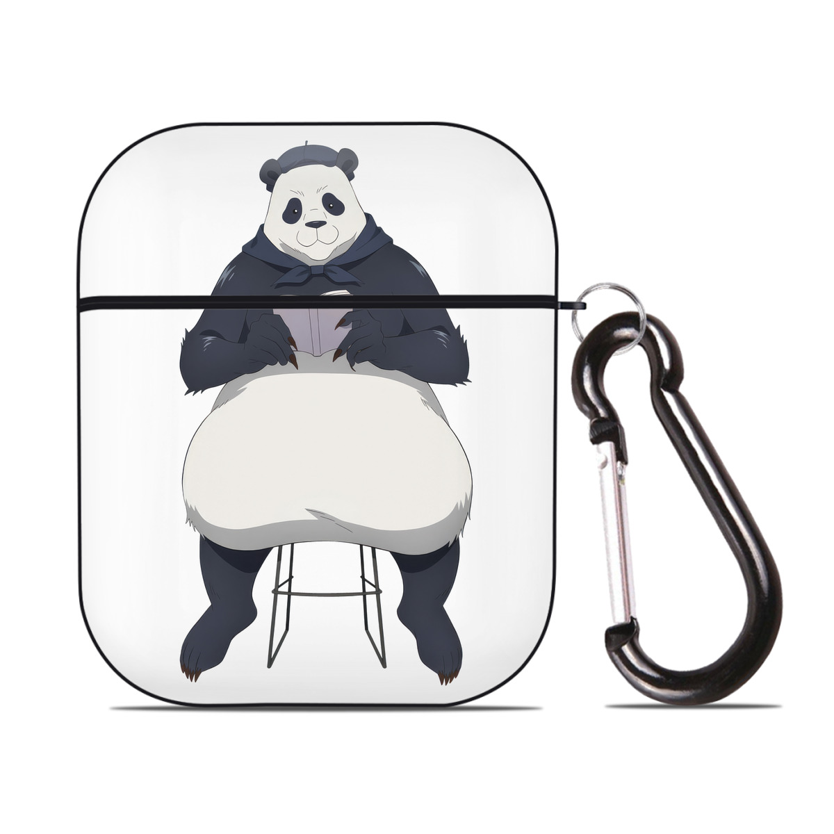 （画像用） 呪術廻戦 Jujutsu Kaisen AirPods 第2世代保護ケース ハードシェル ブラック 耐衝撃・防指紋・カラビナ付き
