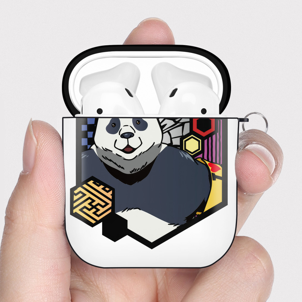 （画像用） 呪術廻戦 Jujutsu Kaisen AirPods 第2世代保護ケース ハードシェル ブラック 耐衝撃・防指紋・カラビナ付き