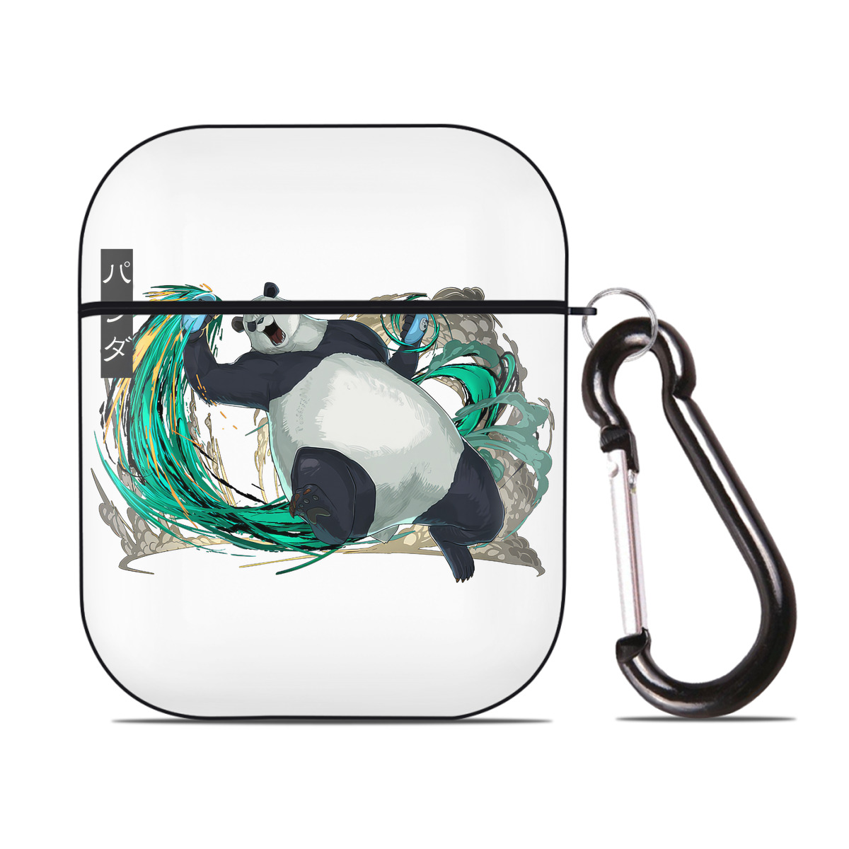 （画像用） 呪術廻戦 Jujutsu Kaisen AirPods 第2世代保護ケース ハードシェル ブラック 耐衝撃・防指紋・カラビナ付き