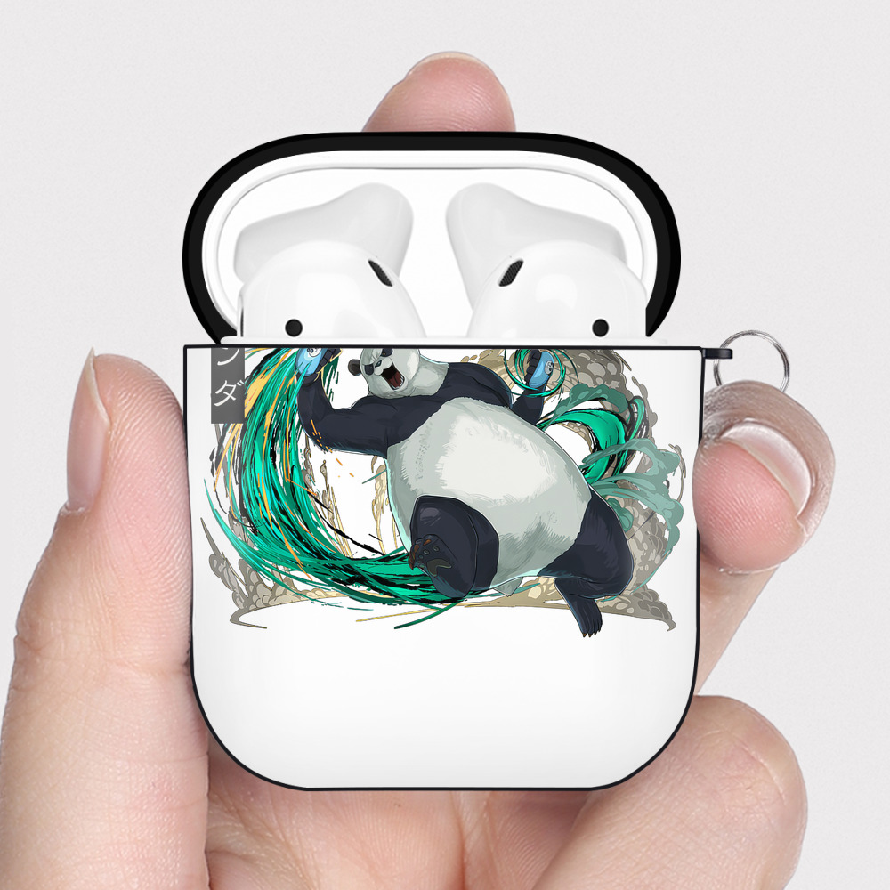 （画像用） 呪術廻戦 Jujutsu Kaisen AirPods 第2世代保護ケース ハードシェル ブラック 耐衝撃・防指紋・カラビナ付き