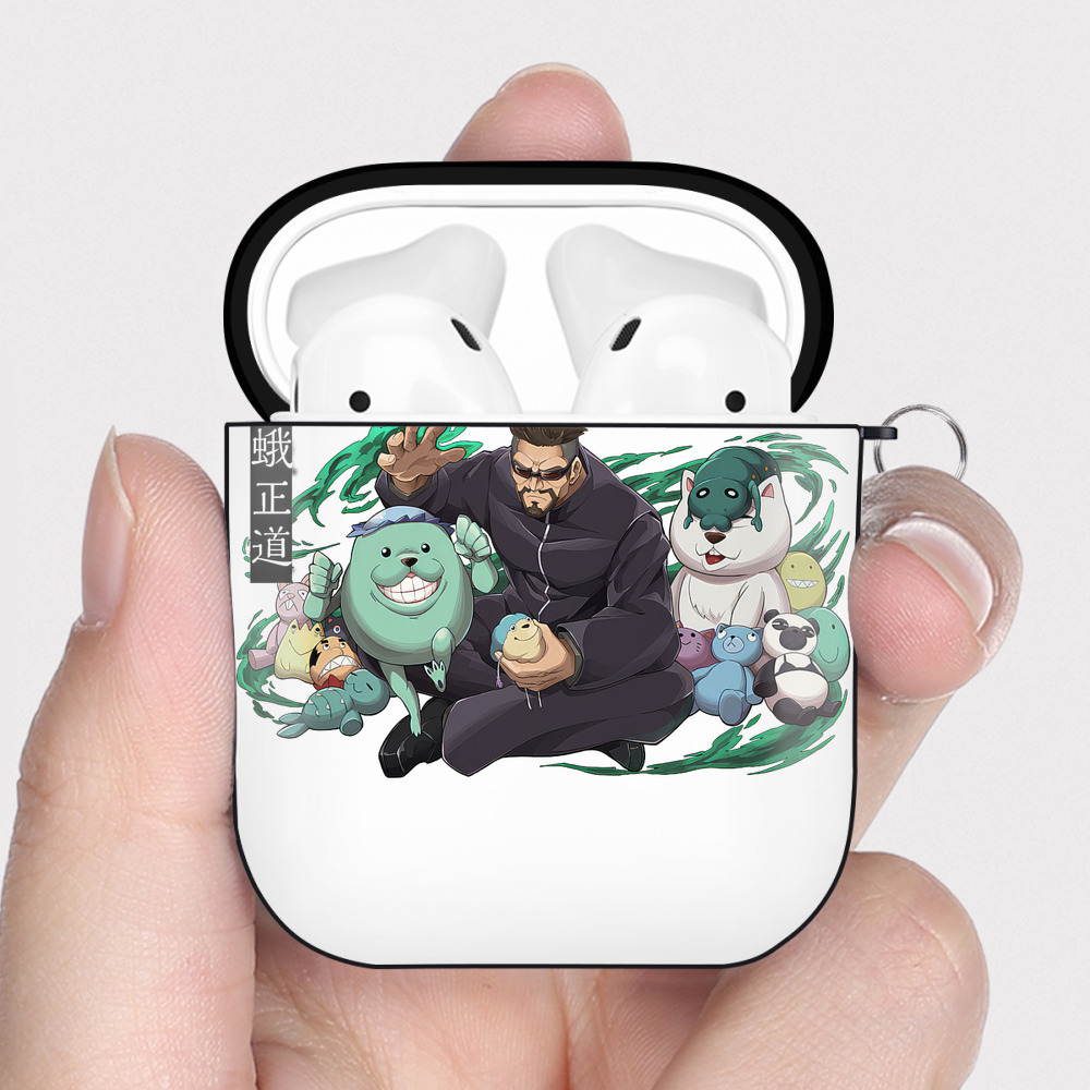 （画像用） 呪術廻戦 Jujutsu Kaisen AirPods 第2世代保護ケース ハードシェル ブラック 耐衝撃・防指紋・カラビナ付き