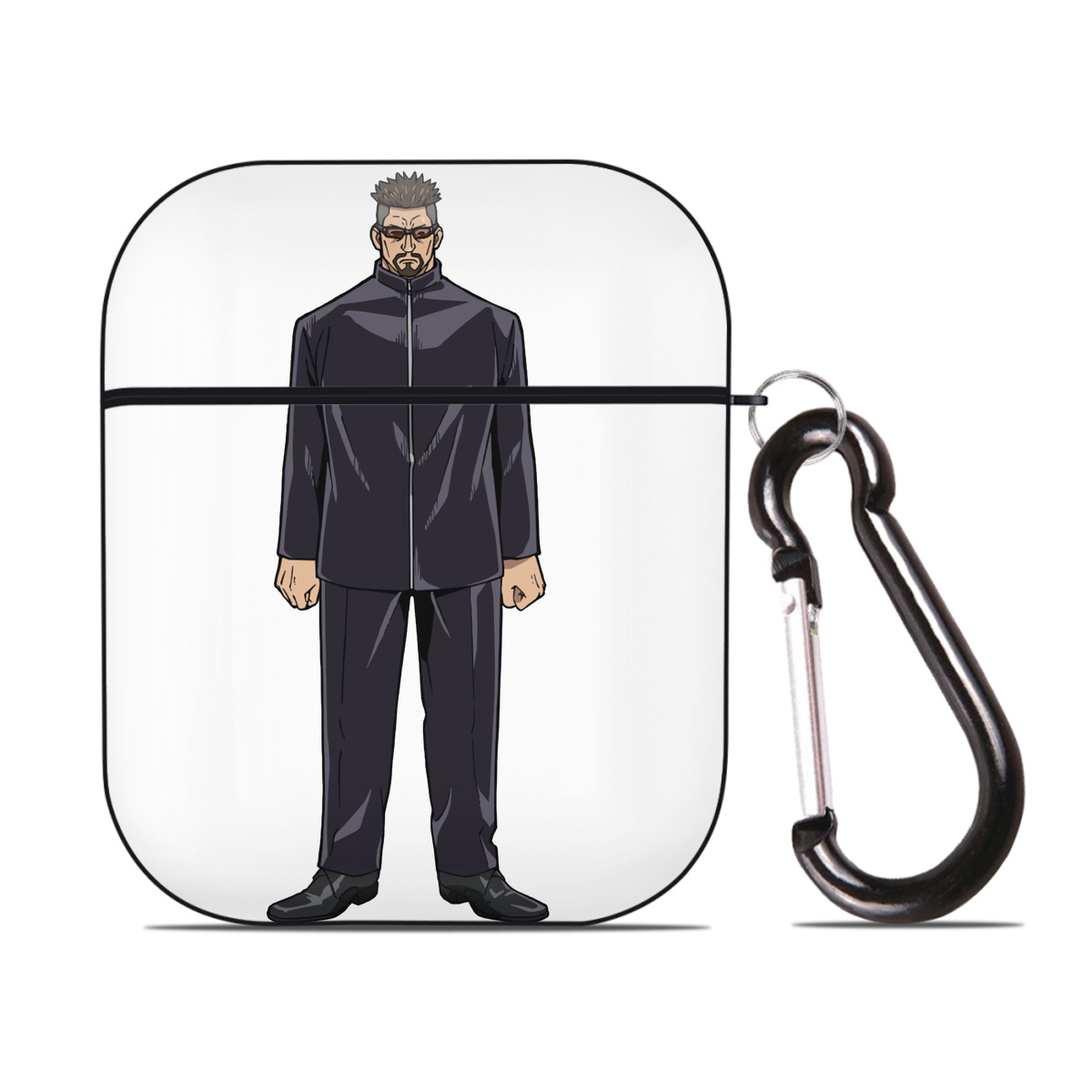（画像用） 呪術廻戦 Jujutsu Kaisen AirPods 第2世代保護ケース ハードシェル ブラック 耐衝撃・防指紋・カラビナ付き