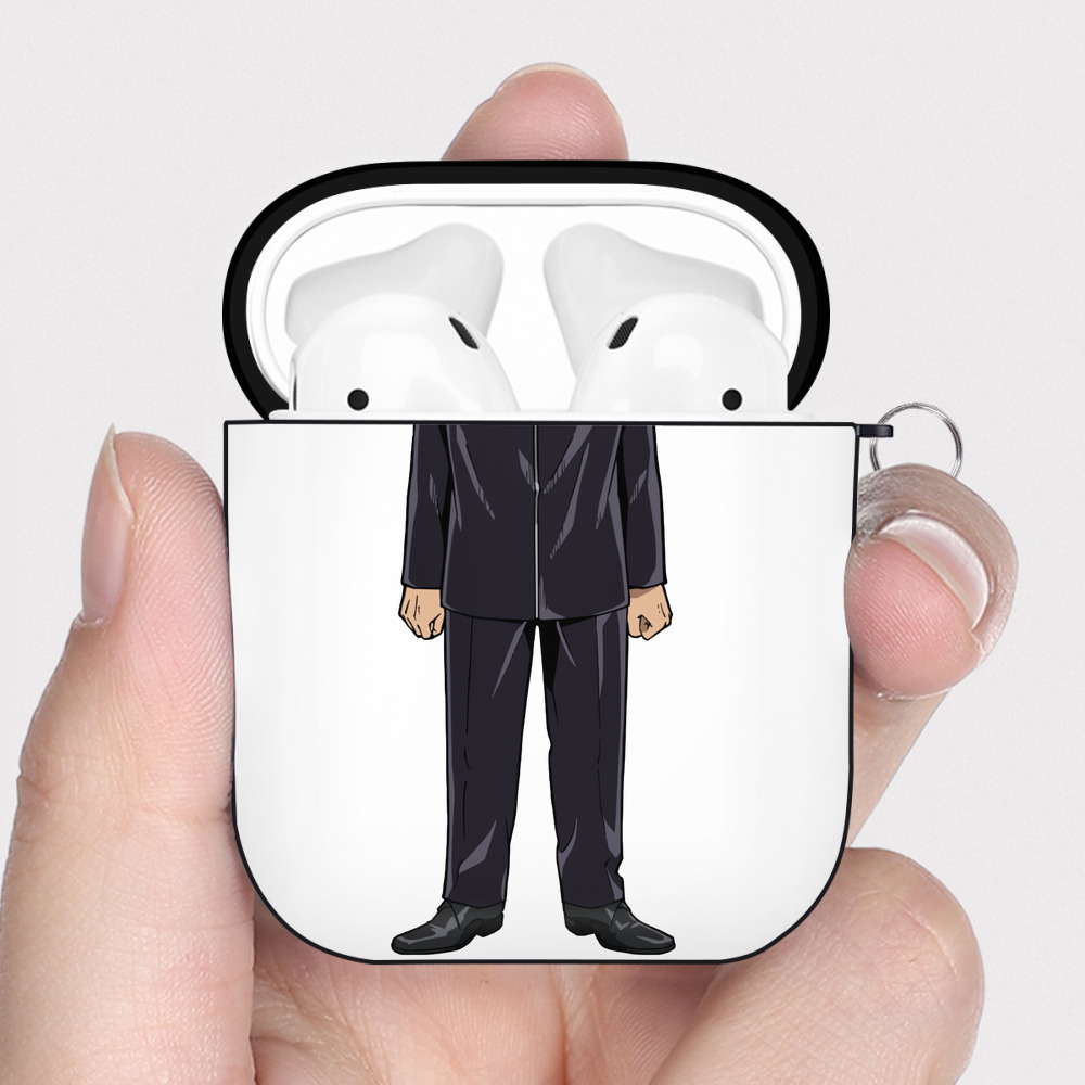 （画像用） 呪術廻戦 Jujutsu Kaisen AirPods 第2世代保護ケース ハードシェル ブラック 耐衝撃・防指紋・カラビナ付き