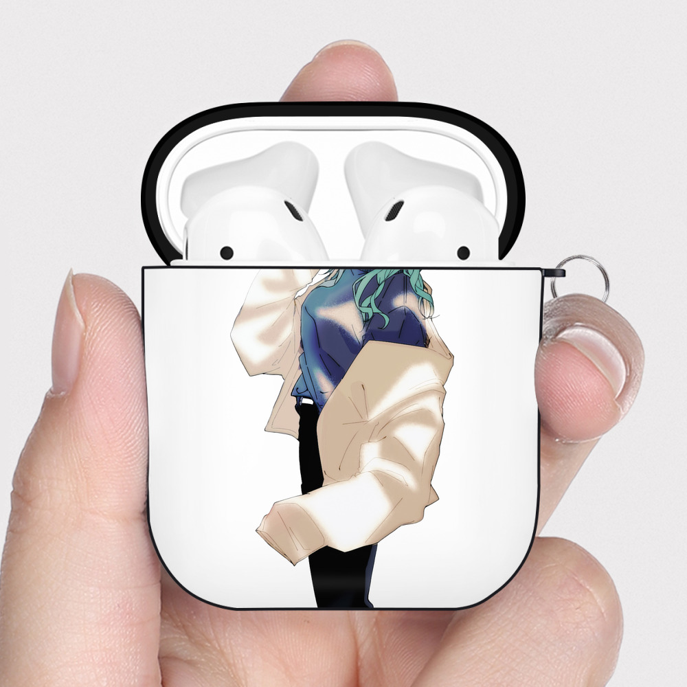 （画像用） 呪術廻戦 Jujutsu Kaisen AirPods 第2世代保護ケース ハードシェル ブラック 耐衝撃・防指紋・カラビナ付き