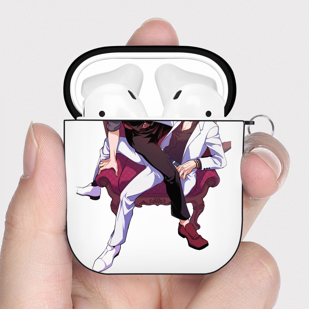 （画像用） 呪術廻戦 Jujutsu Kaisen AirPods 第2世代保護ケース ハードシェル ブラック 耐衝撃・防指紋・カラビナ付き