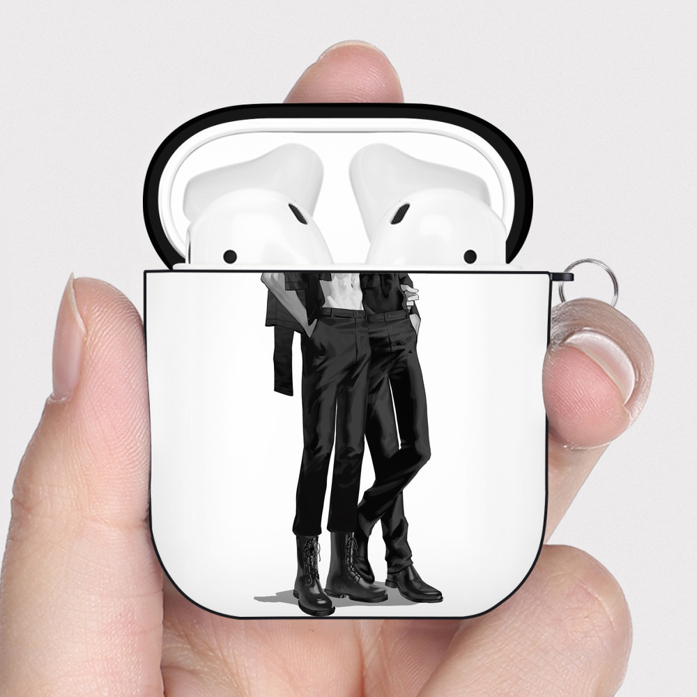 （画像用） 呪術廻戦 Jujutsu Kaisen AirPods 第2世代保護ケース ハードシェル ブラック 耐衝撃・防指紋・カラビナ付き