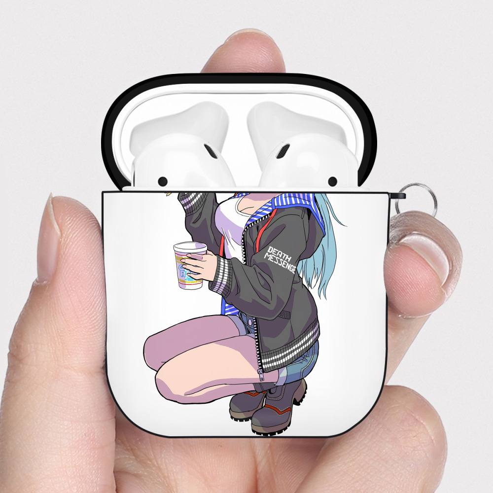 （画像用） 呪術廻戦 Jujutsu Kaisen AirPods 第2世代保護ケース ハードシェル ブラック 耐衝撃・防指紋・カラビナ付き