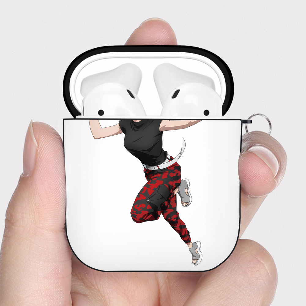 （画像用） 呪術廻戦 Jujutsu Kaisen AirPods 第2世代保護ケース ハードシェル ブラック 耐衝撃・防指紋・カラビナ付き