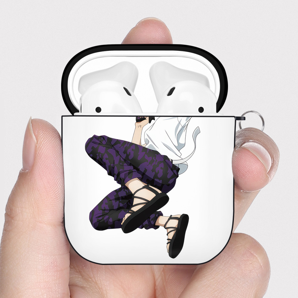 （画像用） 呪術廻戦 Jujutsu Kaisen AirPods 第2世代保護ケース ハードシェル ブラック 耐衝撃・防指紋・カラビナ付き