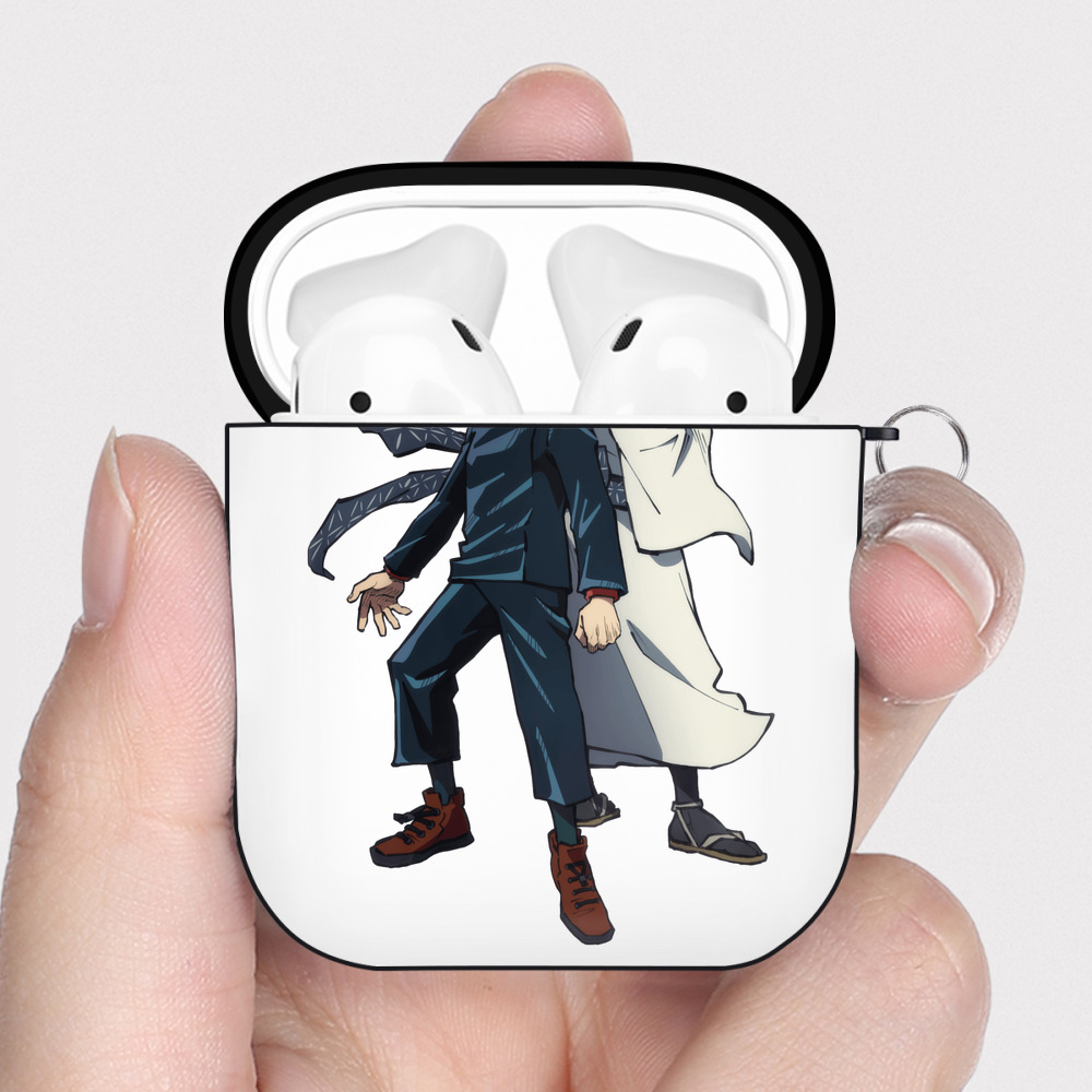 （画像用） 呪術廻戦 Jujutsu Kaisen AirPods 第2世代保護ケース ハードシェル ブラック 耐衝撃・防指紋・カラビナ付き