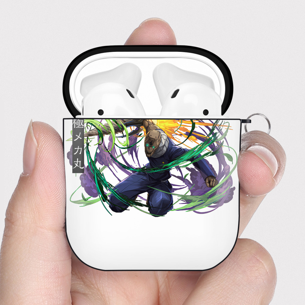 （画像用） 呪術廻戦 Jujutsu Kaisen AirPods 第2世代保護ケース ハードシェル ブラック 耐衝撃・防指紋・カラビナ付き