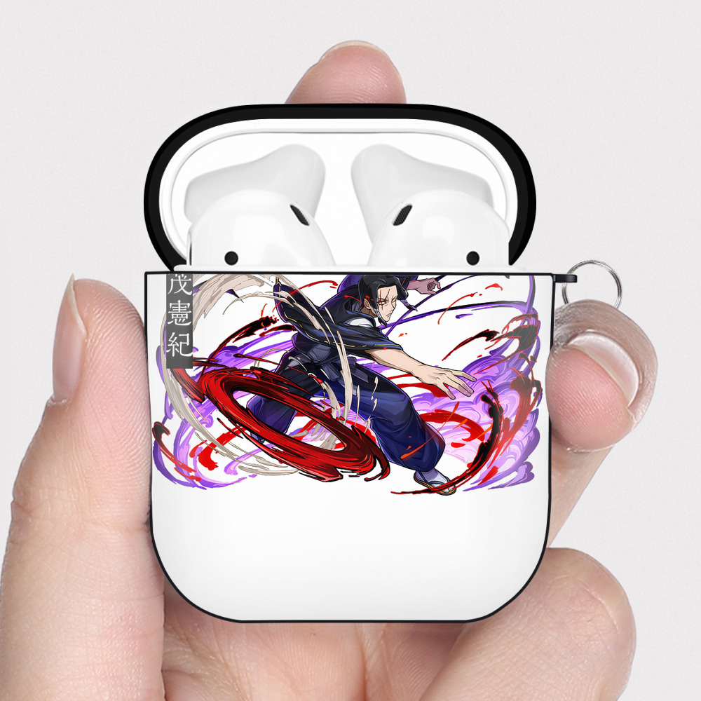 （画像用） 呪術廻戦 Jujutsu Kaisen AirPods 第2世代保護ケース ハードシェル ブラック 耐衝撃・防指紋・カラビナ付き
