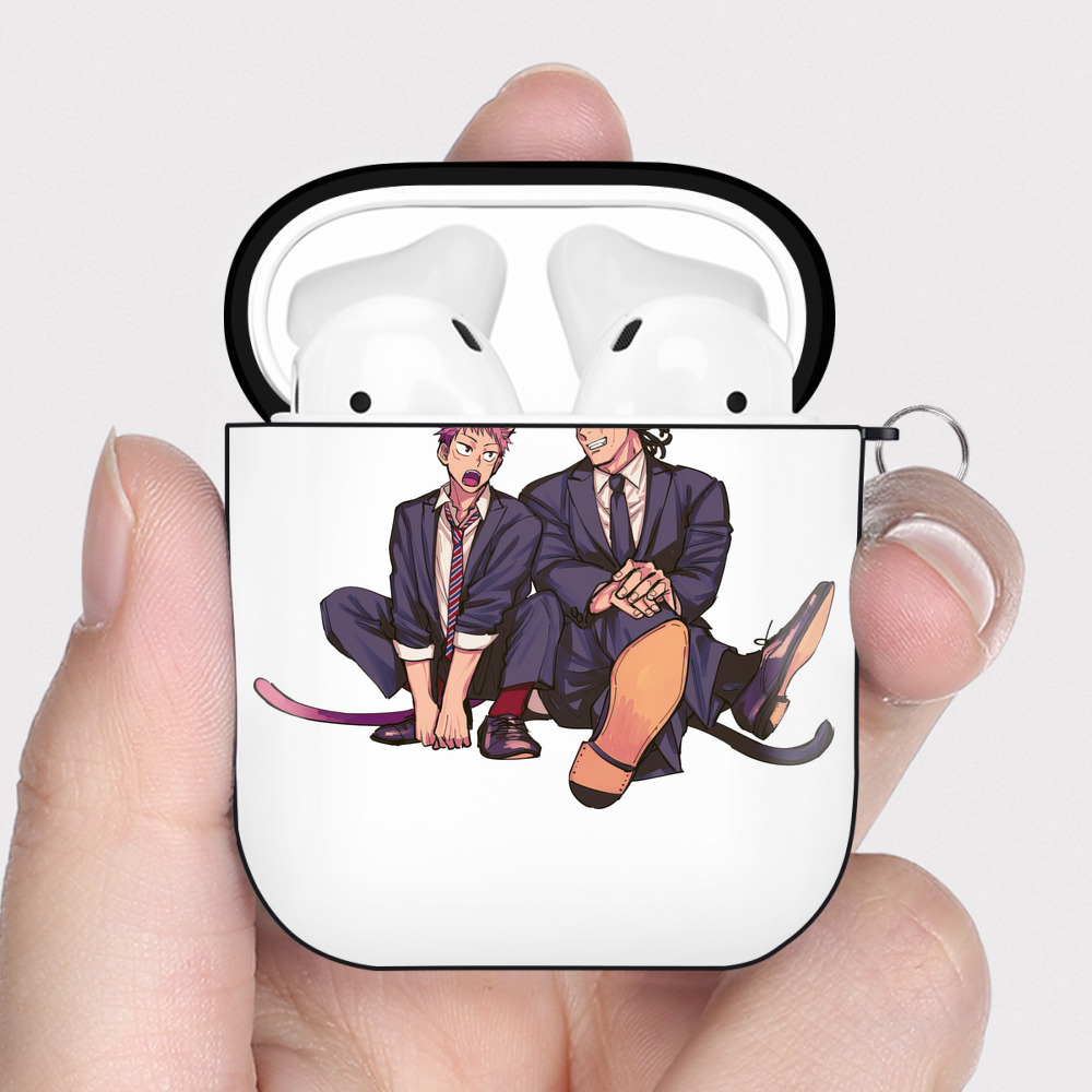 （画像用） 呪術廻戦 Jujutsu Kaisen AirPods 第2世代保護ケース ハードシェル ブラック 耐衝撃・防指紋・カラビナ付き