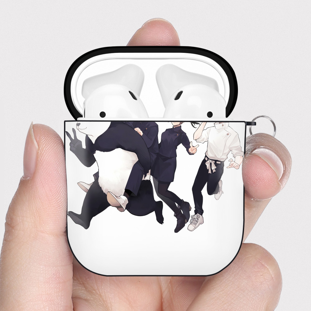 （画像用） 呪術廻戦 Jujutsu Kaisen AirPods 第2世代保護ケース ハードシェル ブラック 耐衝撃・防指紋・カラビナ付き