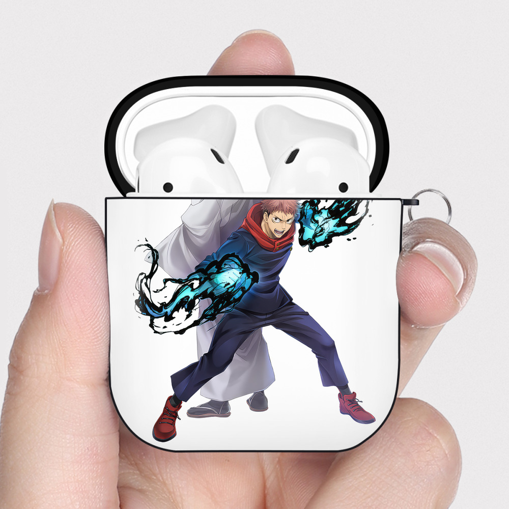 （画像用） 呪術廻戦 Jujutsu Kaisen AirPods 第2世代保護ケース ハードシェル ブラック 耐衝撃・防指紋・カラビナ付き