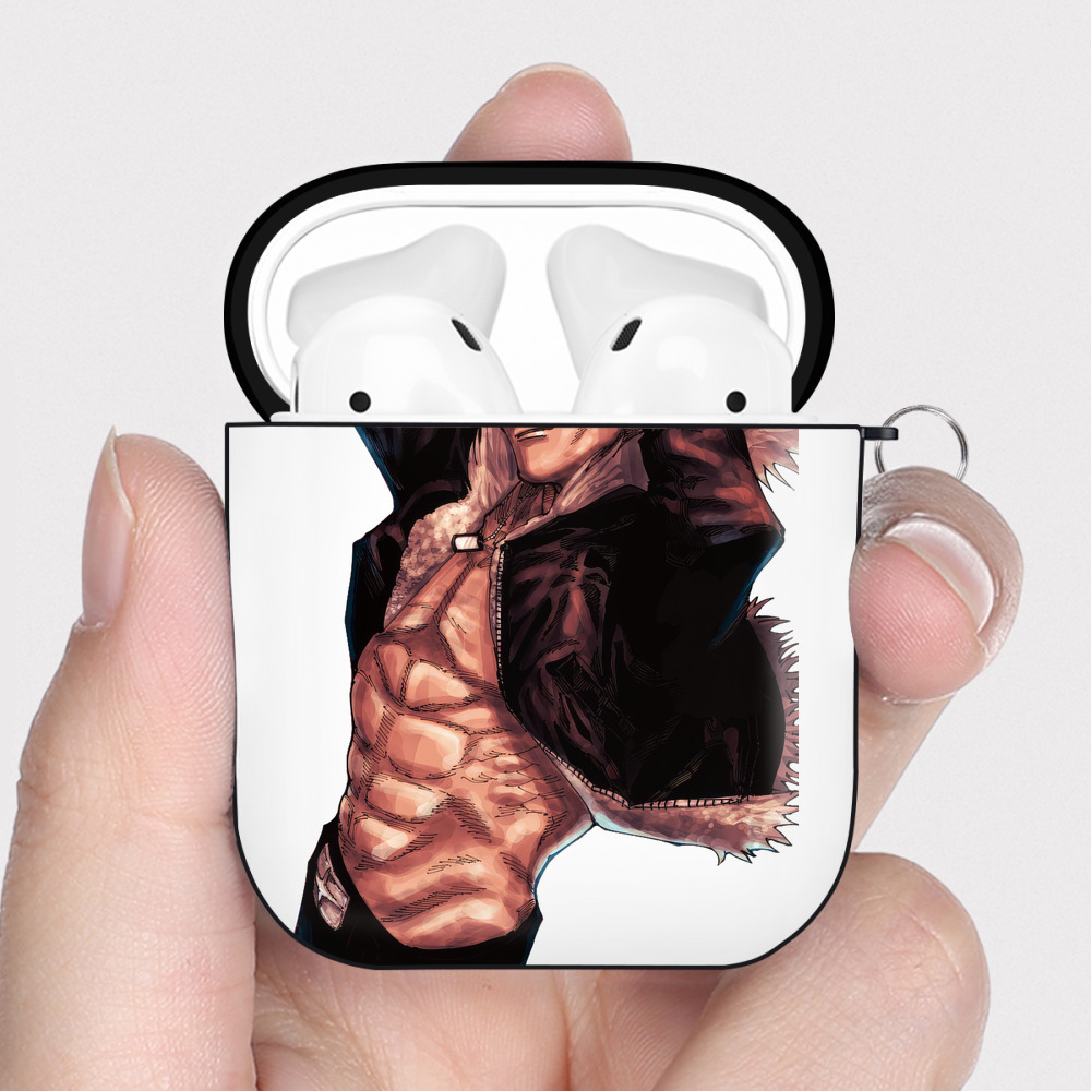 （画像用） 呪術廻戦 Jujutsu Kaisen AirPods 第2世代保護ケース ハードシェル ブラック 耐衝撃・防指紋・カラビナ付き