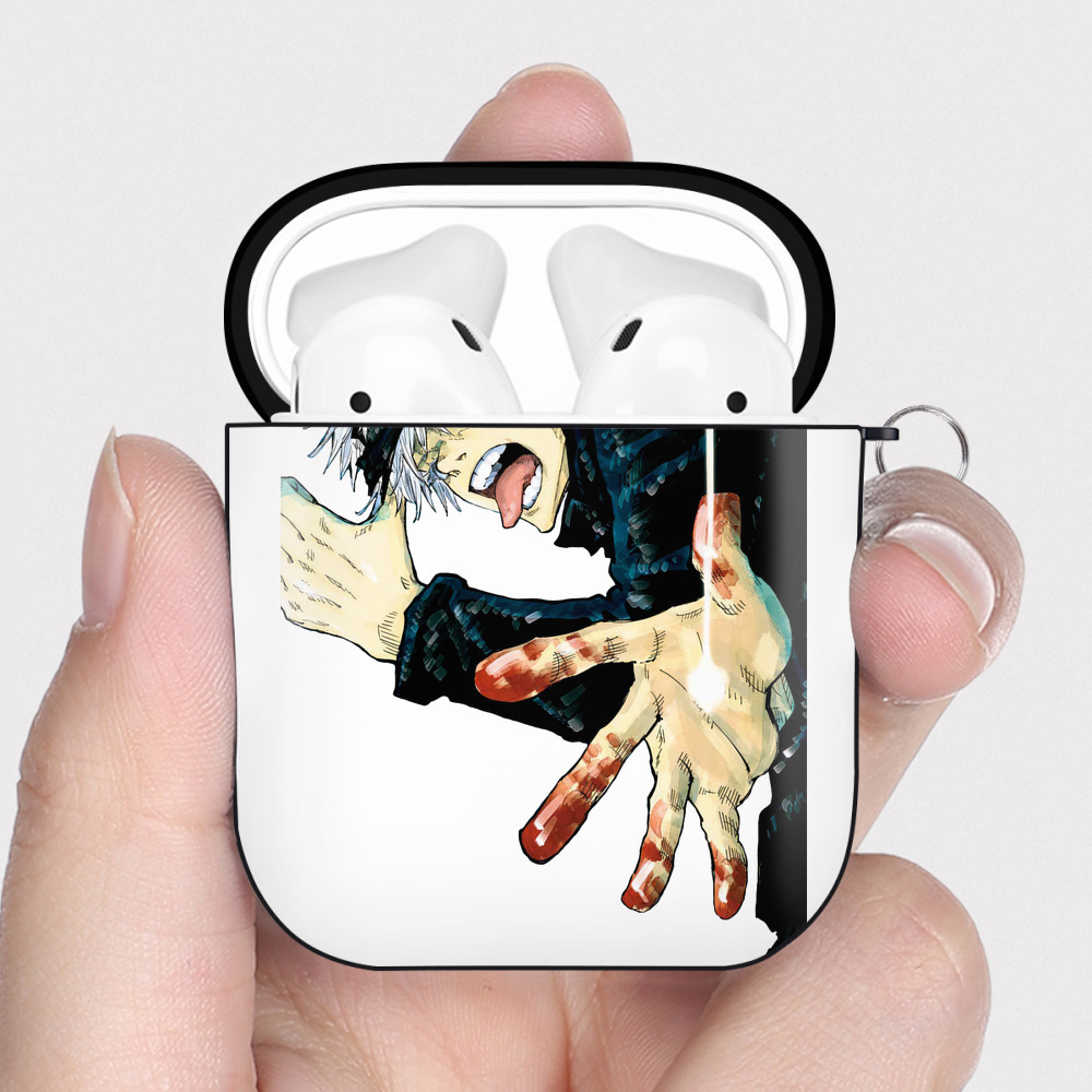 （画像用） 呪術廻戦 Jujutsu Kaisen AirPods 第2世代保護ケース ハードシェル ブラック 耐衝撃・防指紋・カラビナ付き