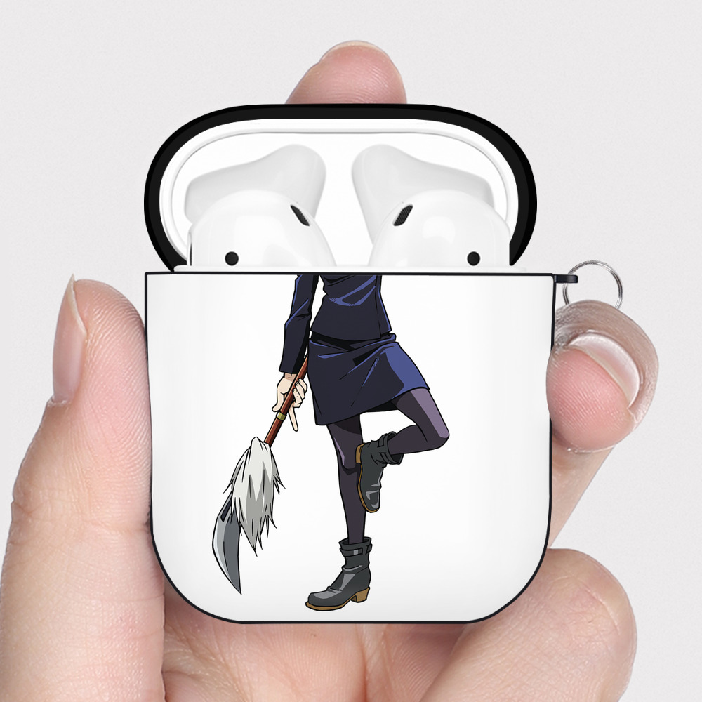 （画像用） 呪術廻戦 Jujutsu Kaisen AirPods 第2世代保護ケース ハードシェル ブラック 耐衝撃・防指紋・カラビナ付き